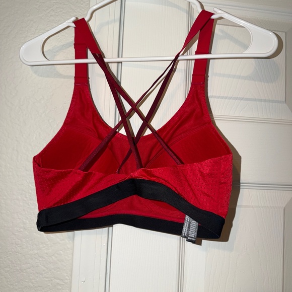 Victoria's Secret Red Mesh Sports Bra with Black Trim - Picture 3 of 4